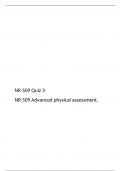 NR 509 Quiz 3, NR 509 Advanced physical assessment. Chamberlain