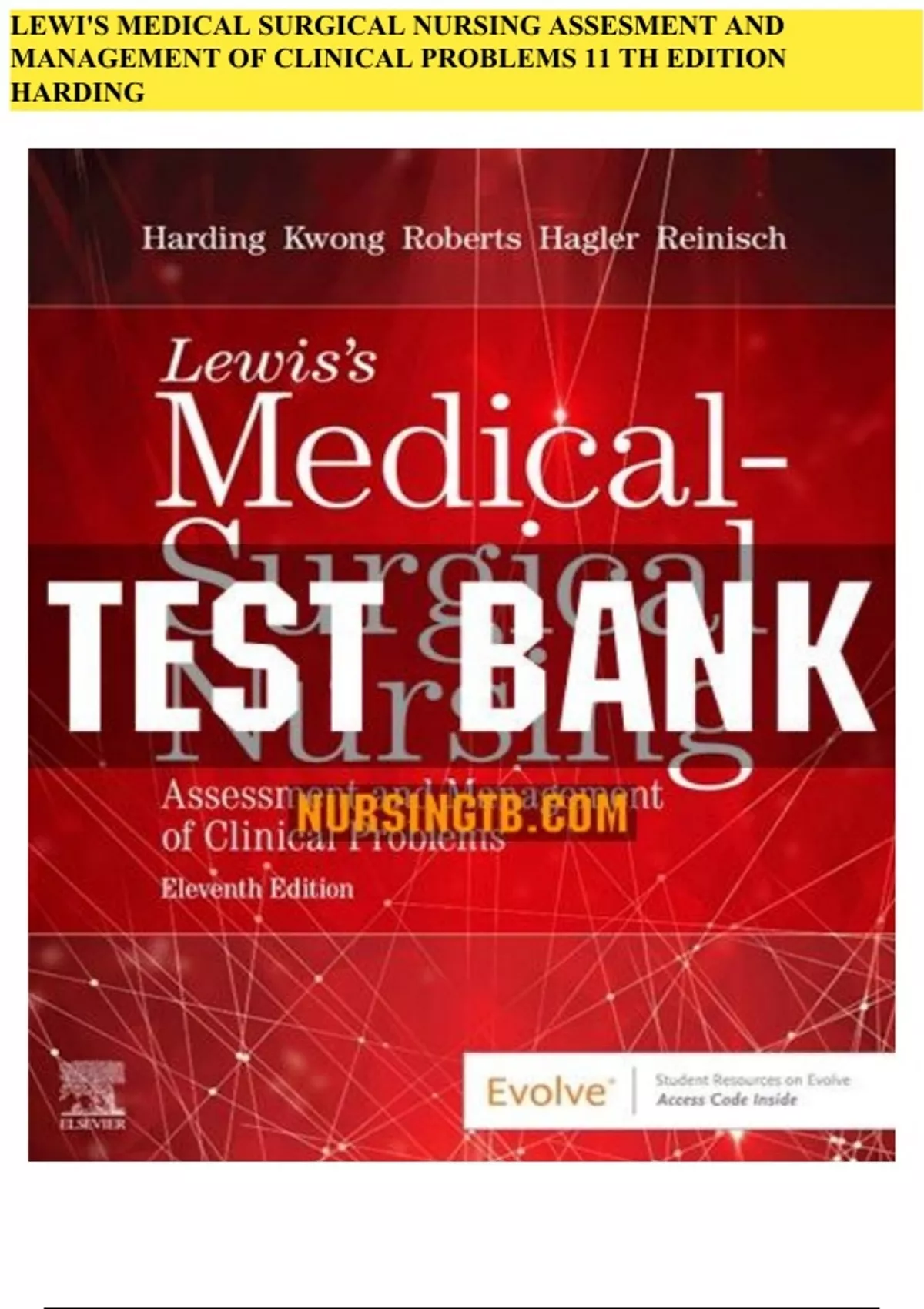 Lewis’s Medical Surgical Nursing 11th Edition Harding TEST BANK Lewis