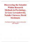 Discovering the Scientist Within Research Methods in Psychology, 2e Gary Lewandowski, Natalie Ciarocco, David Strohmetz (Test Bank)
