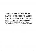 GERO HESI EXAM TB 2023 | QUESTIONS and ANSWERS LATEST SOLUTION GRADE A+