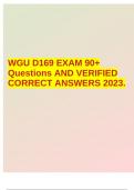 WGU D169 EXAM 90+ Questions AND VERIFIED CORRECT ANSWERS 2023.