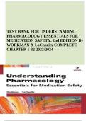 TEST BANK FOR UNDERSTANDING PHARMACOLOGY ESSENTIALS FOR MEDICATION SAFETY 2ND EDITION By WORKMAN and LaCharity | COMPLETE CHAPTER 1-32 2023.