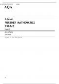 A-level FURTHER MATHEMATICS 7367&sol;2 Paper 2 Mark scheme June 2022