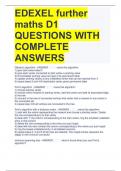 EDEXEL further maths D1 QUESTIONS WITH COMPLETE ANSWERS