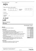 AQA  A-level LAW Paper 3A Contract JUNE 2022 QUESTION PAPER