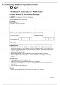 OCR A Level Biology B (Advancing Biology) H422/01 : Fundamentals of Biology