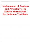 Fundamentals of Anatomy  and Physiology 11th  Edition Martini Nath  Bartholomew Test Bank