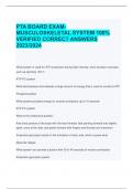 PTA BOARD EXAMMUSCULOSKELETAL SYSTEM 100&percnt;  VERIFIED CORRECT ANSWERS 2023&sol;2024