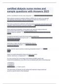 certified dialysis nurse review and sample questions with Answers 2023&period;