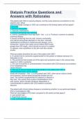 Dialysis Practice Questions and Answers with Rationales&period;