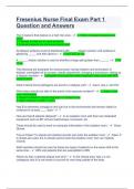 Fresenius Nurse Final Exam Part 1 Question and Answers&period;