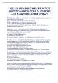2022-23 MED-SURG HESI PRACTICE QUESTIONS NEW EXAM QUESTIONS AND ANSWERS LATEST UPDATE