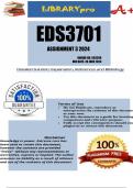 EDS3701 ASSIGNMENT 3 2024 Answers 2024 (Code 693268) Due:  2024 (Answers in depth with Referencing)