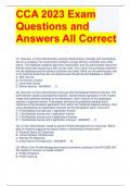 CCA 2023 Exam Questions and Answers All Correct 