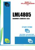 LML4805 Assignment 2 Semester 1 2023