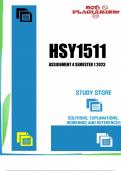 HSY1511 Assignment 4 Semester 1 2023 (532481)