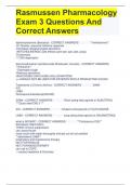 Rasmussen Pharmacology Exam 3 Questions And Correct Answers
