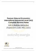 Pearson Edexcel A-level Economics Unit 3 Complete Revision Notes(WEC13)