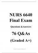 NURS 6640 Final Exam 2023 Questions &Answers (Graded A+)