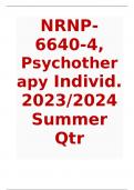 NRNP-6640-4,Psychotherapy Individ.2023-2024 Summer Qtr
