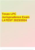 Texas LPC Jurisprudence Exam Questions And Answers
