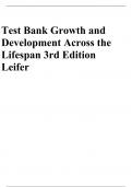 Test Bank Growth and Development Across the Lifespan 3rd Edition Leifer