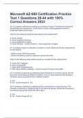 Microsoft AZ-900 Certification Practice Test 1 Questions 26-44 with 100% Correct Answers 2023