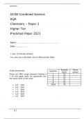 GCSE Combined Science AQA Chemistry – Paper 2 Higher Tier Predicted Paper 2023