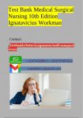 Test Bank Medical Surgical Nursing 10th Edition Ignatavicius Workman