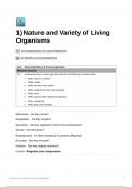 Edexcel iGCSE Biology  | 1) Nature and Variety of Living Organisms