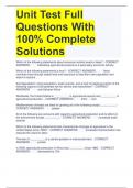 Unit Test Full Questions With 100&percnt; Complete Solutions