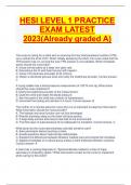 HESI LEVEL 1 PRACTICE EXAM LATEST 2023&lpar;Already graded A&rpar;