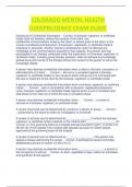 COLORADO MENTAL HEALTH JURISPRUDENCE EXAM GUIDE COMPLETE RATED A&period;