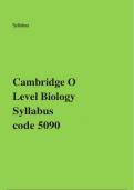 (CAIE) IGSE Cambridge O Level Biology Syllabus code 5090