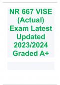 NR 667 VISE &lpar;Actual&rpar; Exam Latest Updated 2023&sol;2024 Graded A&plus;