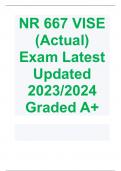 NR 667 VISE (Actual) Exam Latest Updated 2023/2024 Graded A+