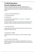 75 NCLEX Questions   &lpar;Correct Solutions&rpar; Latest  