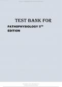 TEST BANK FOR UNDERSTANDING  PATHOPHYSIOLOGY 5TH EDITION ALL CHAPTERS COMPLETE 