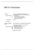 NR511 Final Exam  (Latest 2 Versions),  NR 511 Differential Diagnosis and Primary Care, Chamberlain