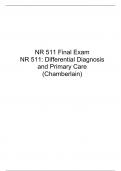 NR511 Final Exam  ( Version 3),  NR 511 Differential Diagnosis and Primary Care, Chamberlain