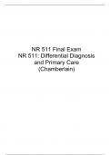 NR511 Final Exam  ( Version 2),  NR 511 Differential Diagnosis and Primary Care, Chamberlain