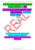 ATI FUNDAMENTALS PROCTORED EXAM &lpar;REAI&rpar;&vert; 402 QUESTIONS AND ANSWERS WITH RATIONALES&vert; LATEST 2023&sol;2024