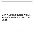 AQA A LEVEL PHYSICS 7408/2 PAPER 2 MARK SCHEME JUNE 2022