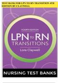 Test Bank for LPN to RN transitions 4th edition by Claywell Complete