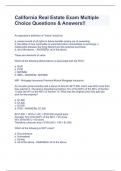 California Real Estate Exam Multiple Choice Questions & Answers&excl;&excl;