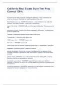 California Real Estate State Test Prep Correct 100&percnt;