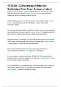 47203W&lowbar;02 Hazardous Materials Technician Final Exam Answers Latest