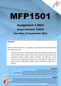 MFP1501 Assignment 4 (COMPLETE ANSWERS) 2023 (726820) - DUE 12 September  2023