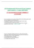ATI Fundamentals Proctored Exam Updated And Graded A+ | Latest 2023/2024 177 QUESTIONS WITH CORRECT ANSWERS