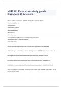 NUR 311 Final exam study guide Questions & Answers